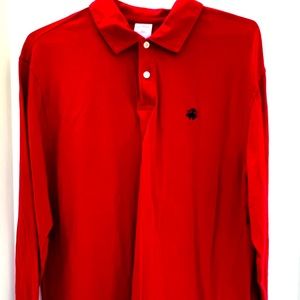 Brooks Brother 346 long sleeve polo, red, large.  EUC!